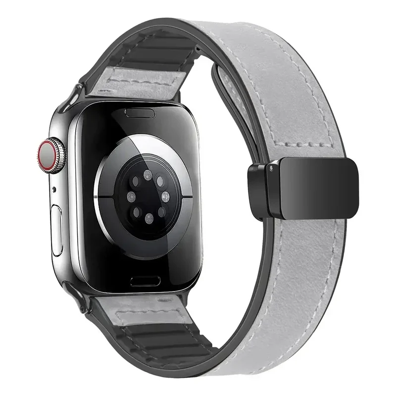 Magnetische Leren Smartwatch Band Echt Leder Verstelbare Polsband Waterbestendig Sportief Elegant Stijlvol | Sansoti