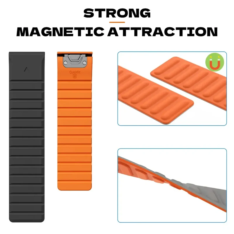 Siliconen Smartwatch Bandje met Magnetische Sluiting - Verwisselbare Horlogeband 22mm 26mm Sporthorloge | Sansoti