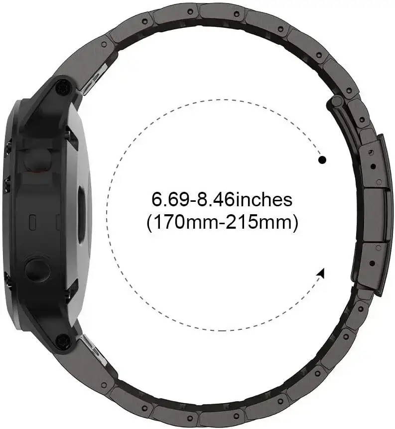 Stalen Horlogeband met Snelsluiting voor Smartwatch 22mm 26mm Verstelbaar Metalen Polsband Universeel | Sansoti