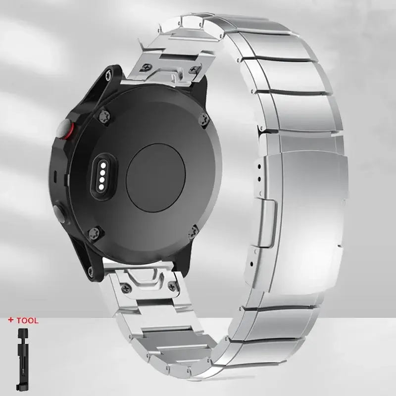 Stalen Horlogeband met Snelsluiting voor Smartwatch 22mm 26mm Verstelbaar Metalen Polsband Universeel | Sansoti