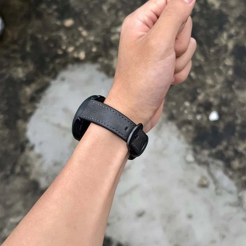 Leren Smartwatch Bandje Bruin met Metalen Gesp Verstelbaar Ademend Polsbandje voor Dagelijks Gebruik | Sansoti