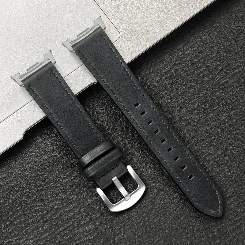 Leren Smartwatch Bandje Bruin met Metalen Gesp Verstelbaar Ademend Polsbandje voor Dagelijks Gebruik | Sansoti