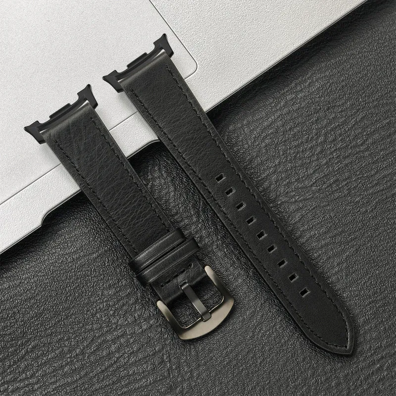 Leren Smartwatch Bandje Bruin met Metalen Gesp Verstelbaar Ademend Polsbandje voor Dagelijks Gebruik | Sansoti