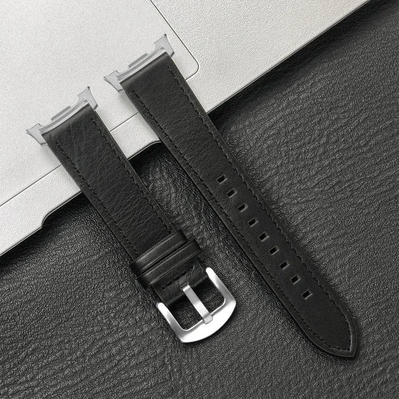Leren Smartwatch Bandje Bruin met Metalen Gesp Verstelbaar Ademend Polsbandje voor Dagelijks Gebruik | Sansoti