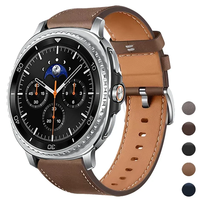 Lederen Smartwatch Bandje met Gepolijste Sluiting voor 40-46mm Horloges - Stijlvol Polsaccessoire Horloge | Sansoti