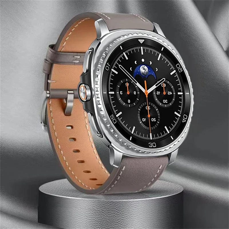 Lederen Smartwatch Bandje met Gepolijste Sluiting voor 40-46mm Horloges - Stijlvol Polsaccessoire Horloge | Sansoti