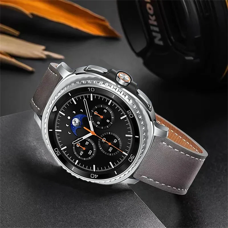 Lederen Smartwatch Bandje met Gepolijste Sluiting voor 40-46mm Horloges - Stijlvol Polsaccessoire Horloge | Sansoti