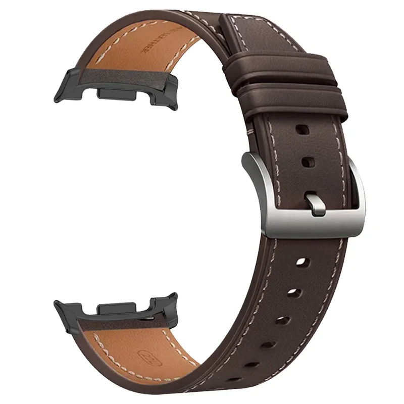 Lederen Smartwatch Bandje met Gepolijste Sluiting voor 40-46mm Horloges - Stijlvol Polsaccessoire Horloge | Sansoti