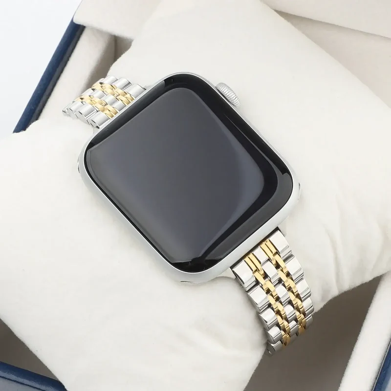 Roestvrijstalen Smartwatch Armband 38-49mm Metalen Polsband Elegante Schakelband Verstelbaar Horloge | Sansoti
