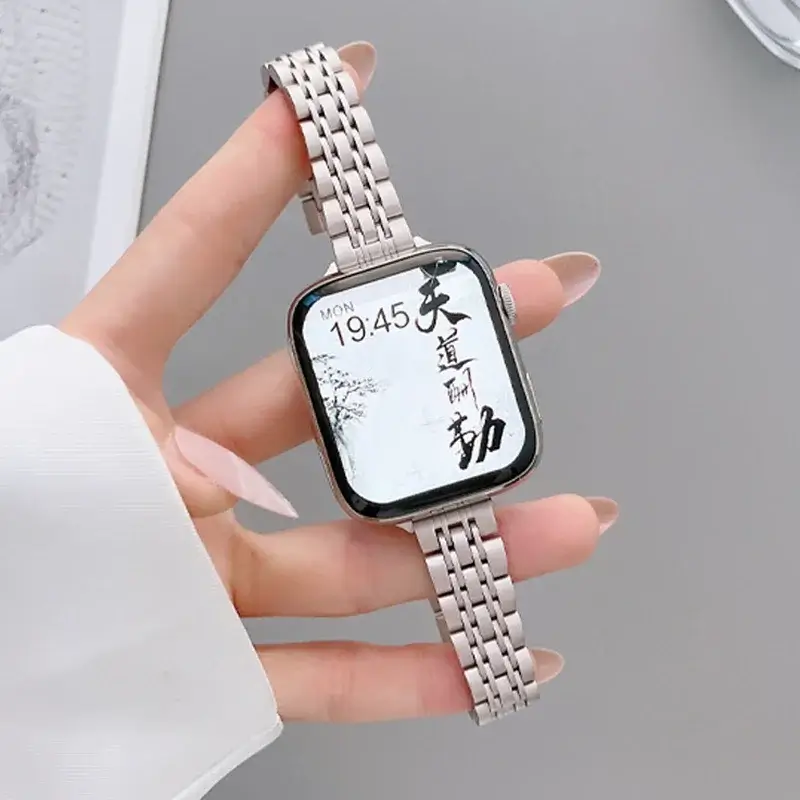 Roestvrijstalen Smartwatch Armband 38-49mm Metalen Polsband Elegante Schakelband Verstelbaar Horloge | Sansoti