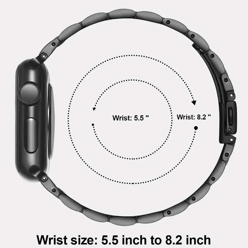 Roestvrijstalen Smartwatch Armband 38-49mm Metalen Polsband Elegante Schakelband Verstelbaar Horloge | Sansoti