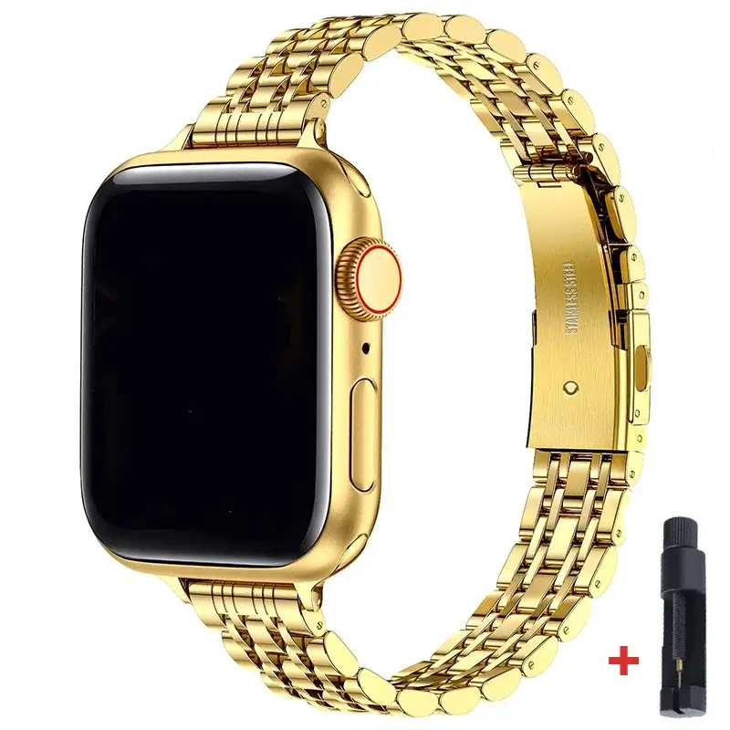 Roestvrijstalen Smartwatch Armband 38-49mm Metalen Polsband Elegante Schakelband Verstelbaar Horloge | Sansoti