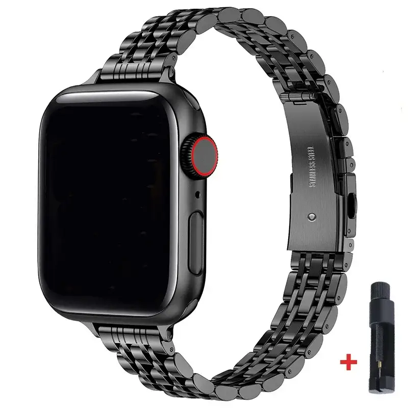 Roestvrijstalen Smartwatch Armband 38-49mm Metalen Polsband Elegante Schakelband Verstelbaar Horloge | Sansoti