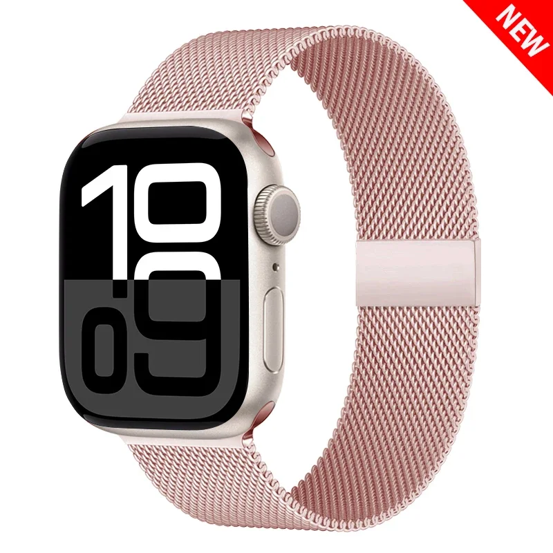 Milanese Mesh Horlogeband Roestvrij Staal Verstelbaar Magnetisch Slot Smartwatch 38-49mm Polsband Accessoire | Sansoti
