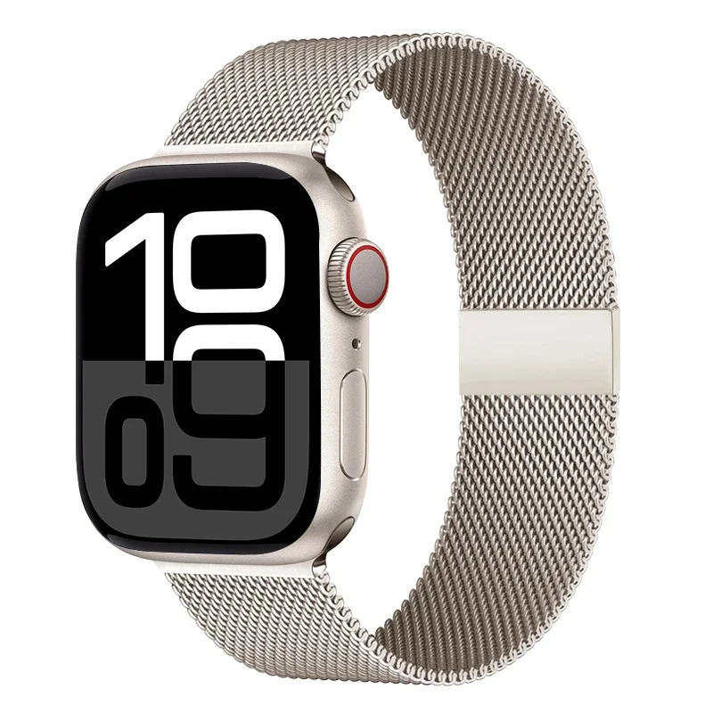 Milanese Mesh Horlogeband Roestvrij Staal Verstelbaar Magnetisch Slot Smartwatch 38-49mm Polsband Accessoire | Sansoti