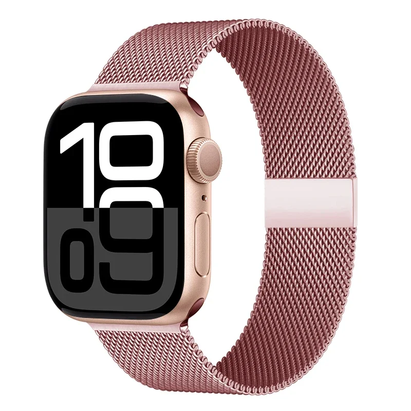 Milanese Mesh Horlogeband Roestvrij Staal Verstelbaar Magnetisch Slot Smartwatch 38-49mm Polsband Accessoire | Sansoti