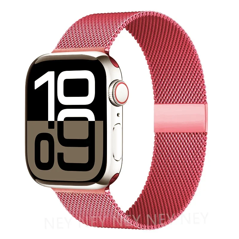 Milanese Mesh Horlogeband Roestvrij Staal Verstelbaar Magnetisch Slot Smartwatch 38-49mm Polsband Accessoire | Sansoti