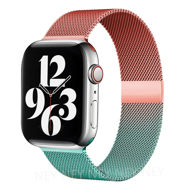 Milanese Mesh Horlogeband Roestvrij Staal Verstelbaar Magnetisch Slot Smartwatch 38-49mm Polsband Accessoire | Sansoti