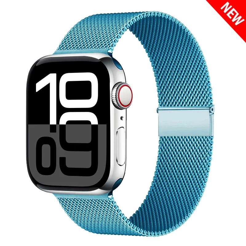 Milanese Mesh Horlogeband Roestvrij Staal Verstelbaar Magnetisch Slot Smartwatch 38-49mm Polsband Accessoire | Sansoti