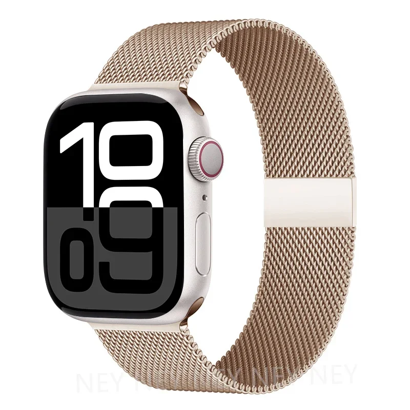 Milanese Mesh Horlogeband Roestvrij Staal Verstelbaar Magnetisch Slot Smartwatch 38-49mm Polsband Accessoire | Sansoti