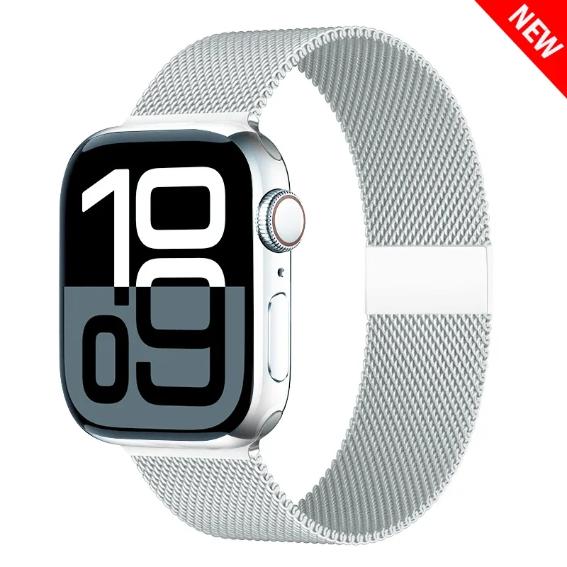 Milanese Mesh Horlogeband Roestvrij Staal Verstelbaar Magnetisch Slot Smartwatch 38-49mm Polsband Accessoire | Sansoti