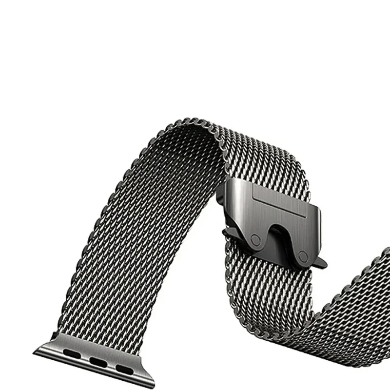 Titanium Milanese Horlogeband voor Smartwatch Zwart Grijs Verstelbaar 38-49mm Unisex Stijlvol Comfortabel | Sansoti
