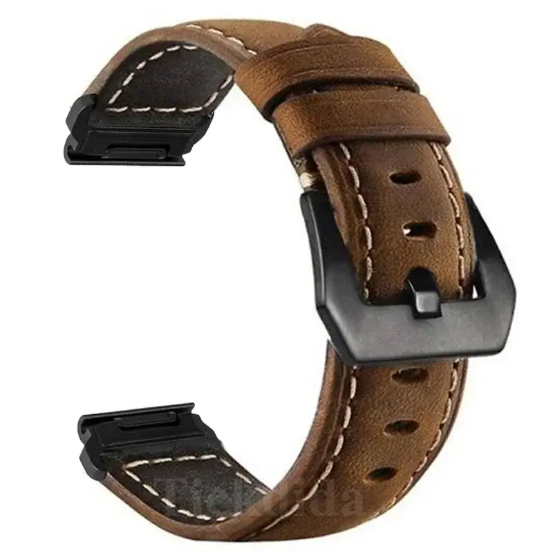 Lederen Smartwatch Bandje 22mm 26mm Verwisselbaar Polsband Snelsluiting Bruin Zwart voor Sporthorloge | Sansoti