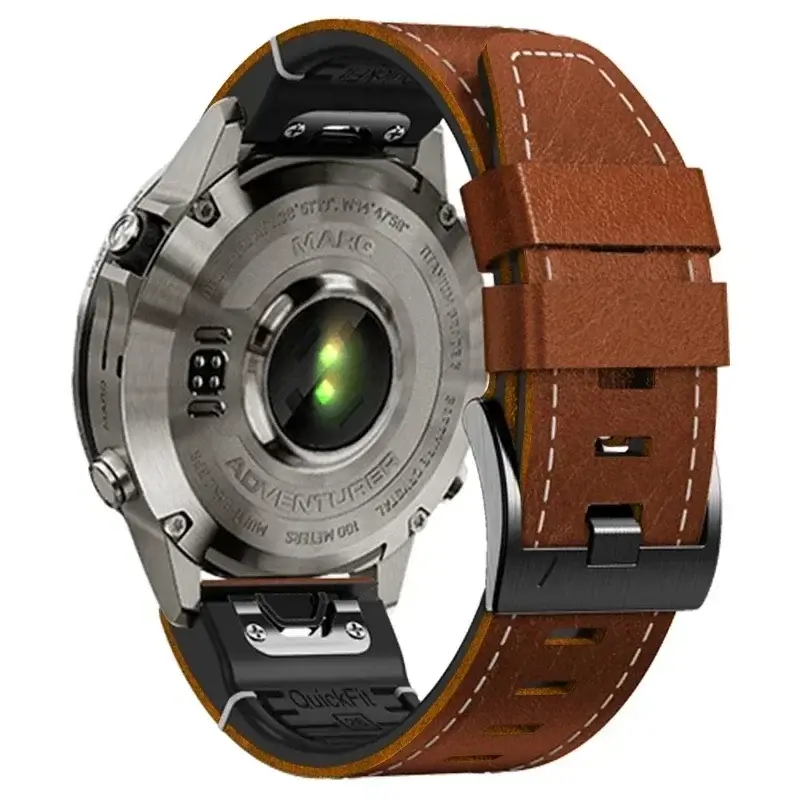 Smartwatch Bandje Leer-Siliconen Mix 22mm 26mm Waterdicht QuickFit Horlogeband Sport Dagelijks Gebruik Polsband | Sansoti