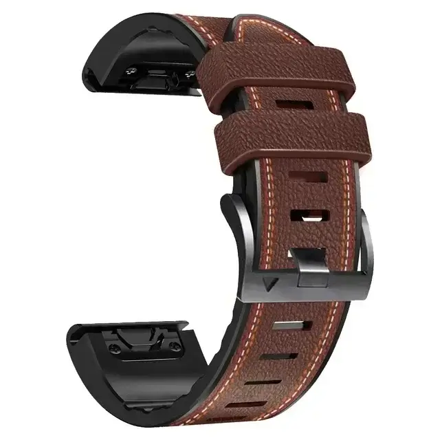 Smartwatch Bandje Leer-Siliconen Mix 22mm 26mm Waterdicht QuickFit Horlogeband Sport Dagelijks Gebruik Polsband | Sansoti