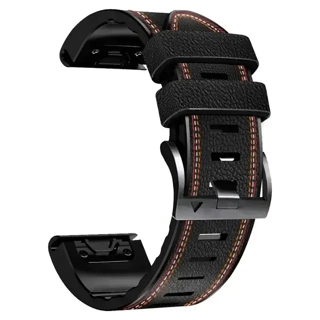 Smartwatch Bandje Leer-Siliconen Mix 22mm 26mm Waterdicht QuickFit Horlogeband Sport Dagelijks Gebruik Polsband | Sansoti
