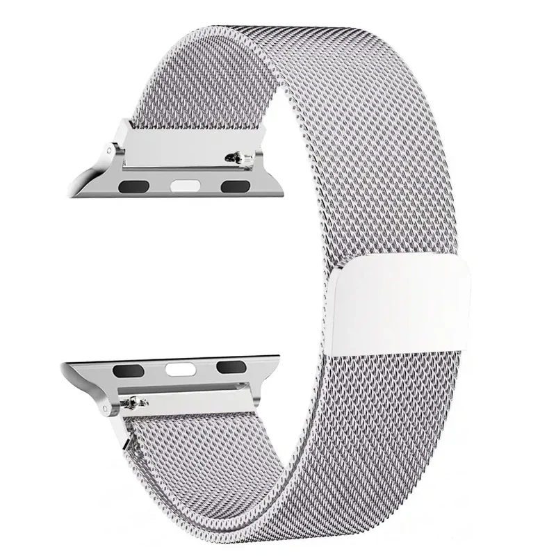 Magnetische Horlogeband Roestvrij Staal Mesh Verstelbaar Polsbandje Smartwatch Accessoire 38-49mm Universeel | Sansoti