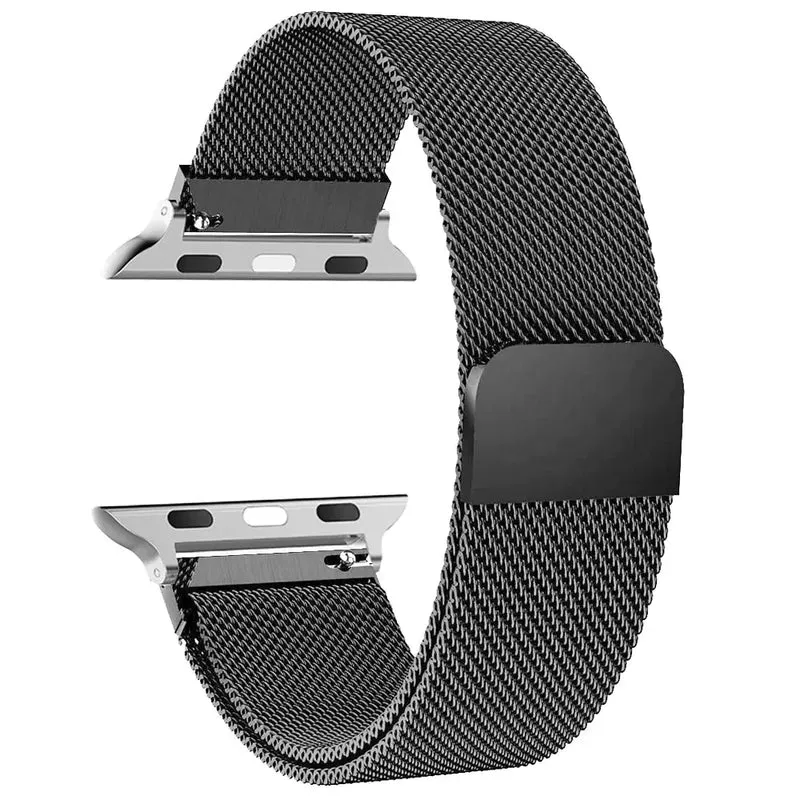 Magnetische Horlogeband Roestvrij Staal Mesh Verstelbaar Polsbandje Smartwatch Accessoire 38-49mm Universeel | Sansoti