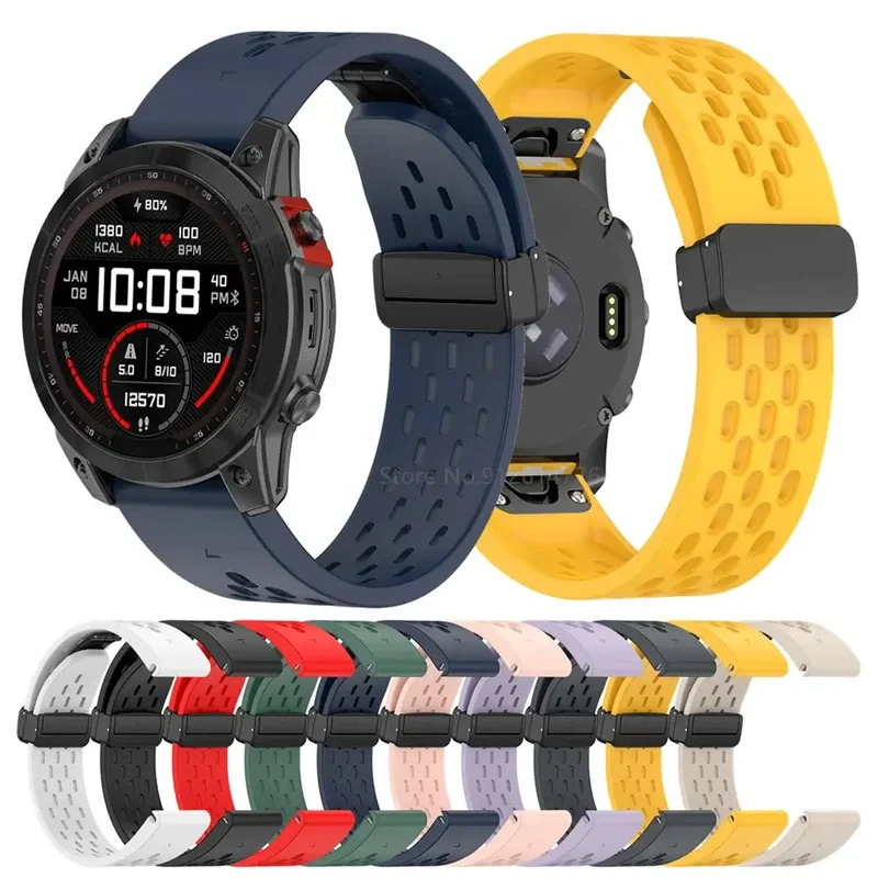 Siliconen Smartwatchband Ademend QuickFit Sport Polsband Vervanging 20mm 22mm 26mm Horloge Accessoire | Sansoti