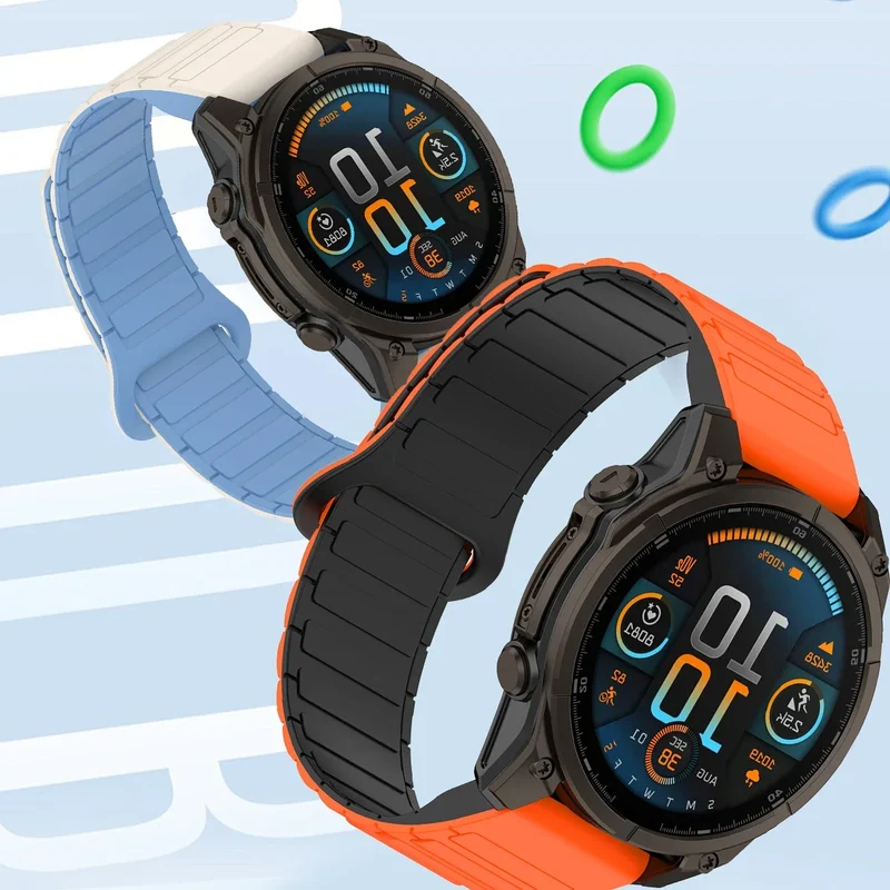 Magnetische Siliconen Smartwatch Band 20mm 22mm 26mm Verstelbaar Sportarmband Waterdicht Comfortabel Horloge | Sansoti