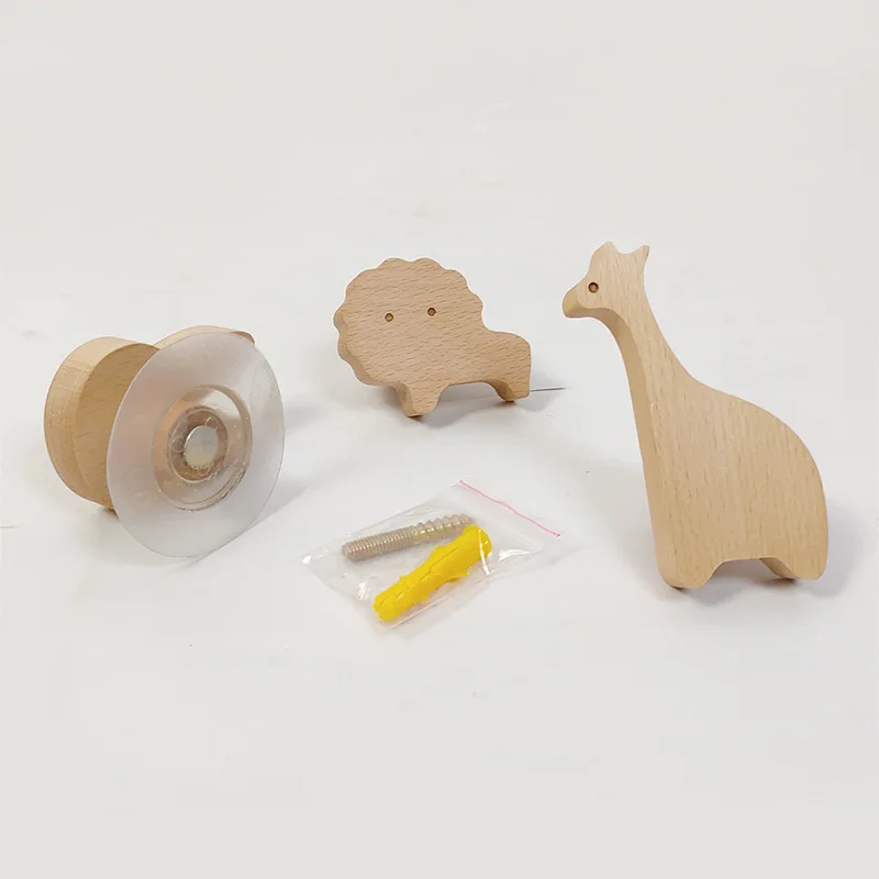Wandhaken Hout Dieren Zelfklevend Kinderkamer Kapstokhaak Scandinavisch Design Kapstokhaakjes Muur Decoratie | Sansoti