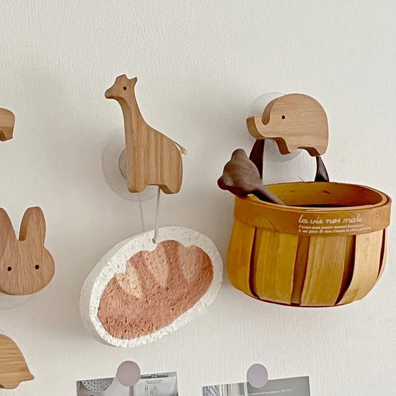 Wandhaken Hout Dieren Zelfklevend Kinderkamer Kapstokhaak Scandinavisch Design Kapstokhaakjes Muur Decoratie | Sansoti