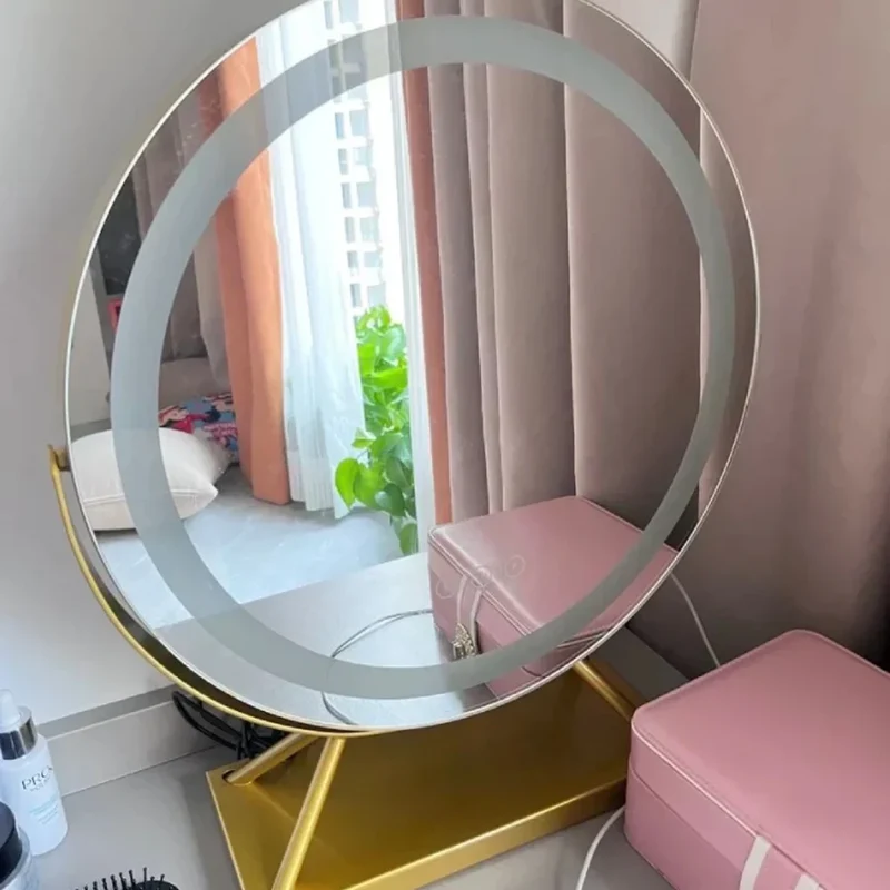 Verlichte Make-upspiegel met LED Dimbaar 15x Vergrotend 30cm Rond 3 Lichtmodi 360° Roteerbaar Tafelmodel | Sansoti
