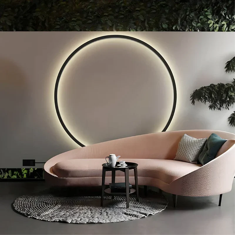 Myka's Ring Wandlamp LED 7W-30W Zwart Wandlamp Interieur Sfeerverlichting Ronde Designlamp Minimalistisch | Sansoti