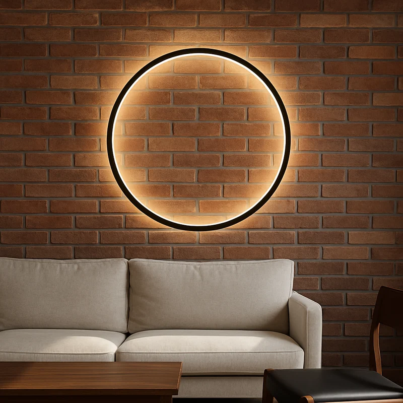 Myka's Ring Wandlamp LED 7W-30W Zwart Wandlamp Interieur Sfeerverlichting Ronde Designlamp Minimalistisch | Sansoti