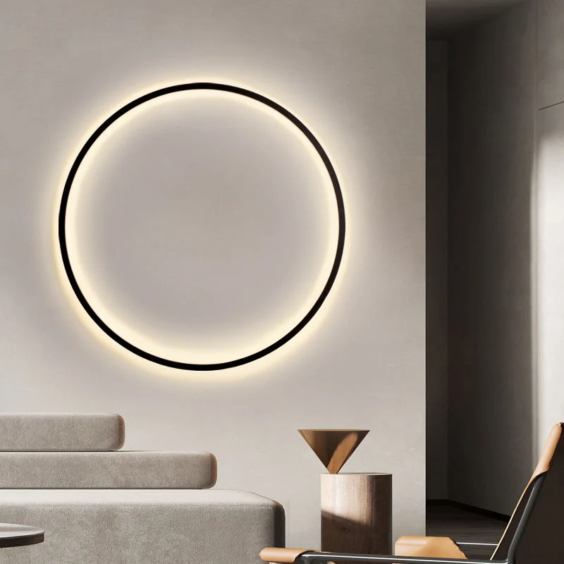 Myka's Ring Wandlamp LED 7W-30W Zwart Wandlamp Interieur Sfeerverlichting Ronde Designlamp Minimalistisch | Sansoti