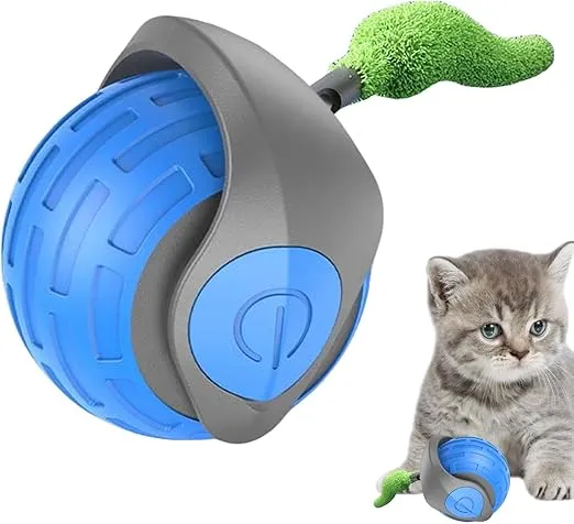 Interactieve Kattenspeelbal met Bewegingssensor en Veer – Autonoom Speelgoed | Sansoti