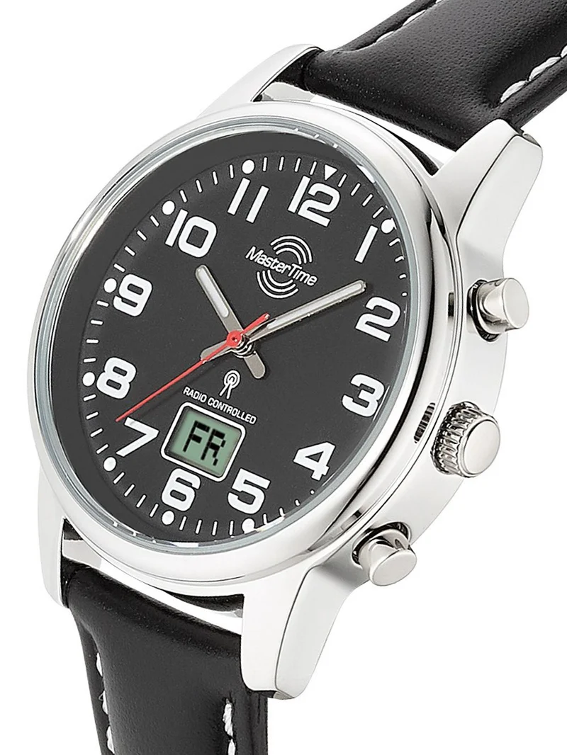 Master Time Classic MTLA-10819-22L Damen Armbanduhr Schwarz • Funkuhr • Mineralglasscheibe