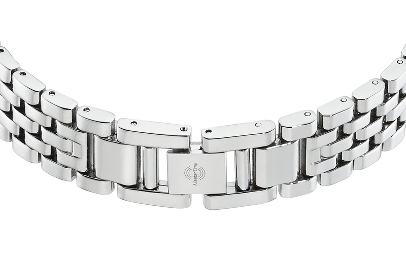 Master Time Lady Line MTLA-10344-14M Damenuhr Silber • Funkuhrwerk • Glassteinbesatz