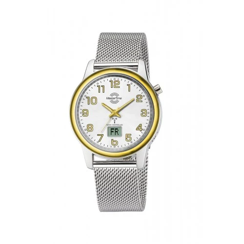 Master Time Lady Line MTLA-101003-42M Damen Armbanduhr Bicolor • Funksteuerung • Milanaise-Armband