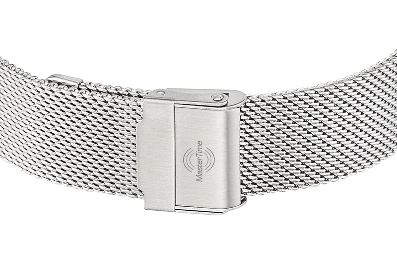 Master Time Lady Line MTLA-101001-42M Damenuhr Silber • Funk-Automatikzeit • Milanaise-Edelstahlband