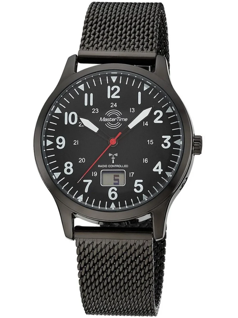 Master Time Super Power Aviation MTGA-10960-22M Herrenuhr Schwarz • Funk DCF77 • Analog-Digital