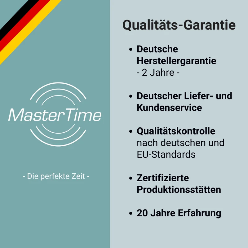 Master Time Advanced MTGS-10558-12M Herrenuhr Silber • Funkuhr mit Datumsanzeige • Mineralglas