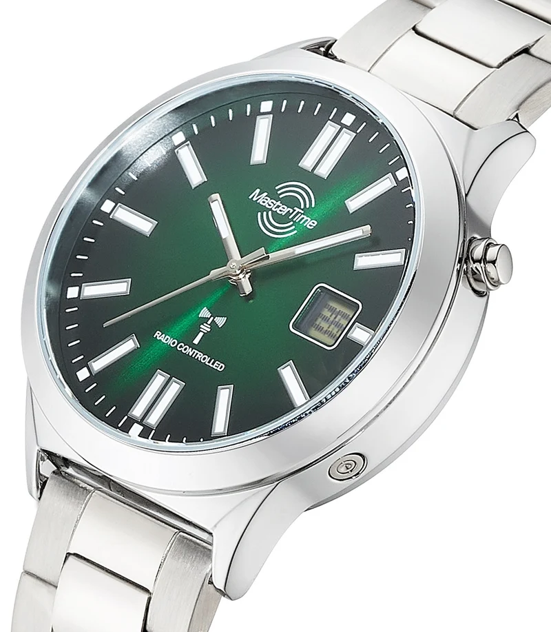 Master Time Super Power MTGA-10944-81M Herren Armbanduhr Grün • Funkuhrwerk • Analog-Digital-Anzeige