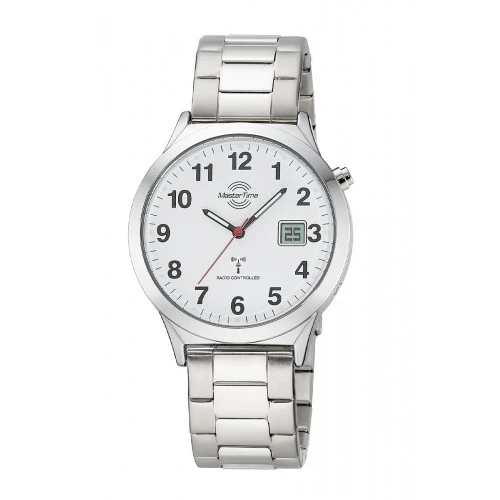 Master Time Super Power Colorline MTGA-10907-12M Herrenuhr Weiß • Funkuhrwerk • Analog-Digital