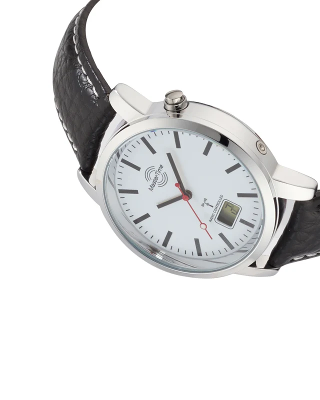 Master Time Basic MTGA-10592-20L Herrenuhr Silber • Funkwerk • Bahnhofsuhren-Design